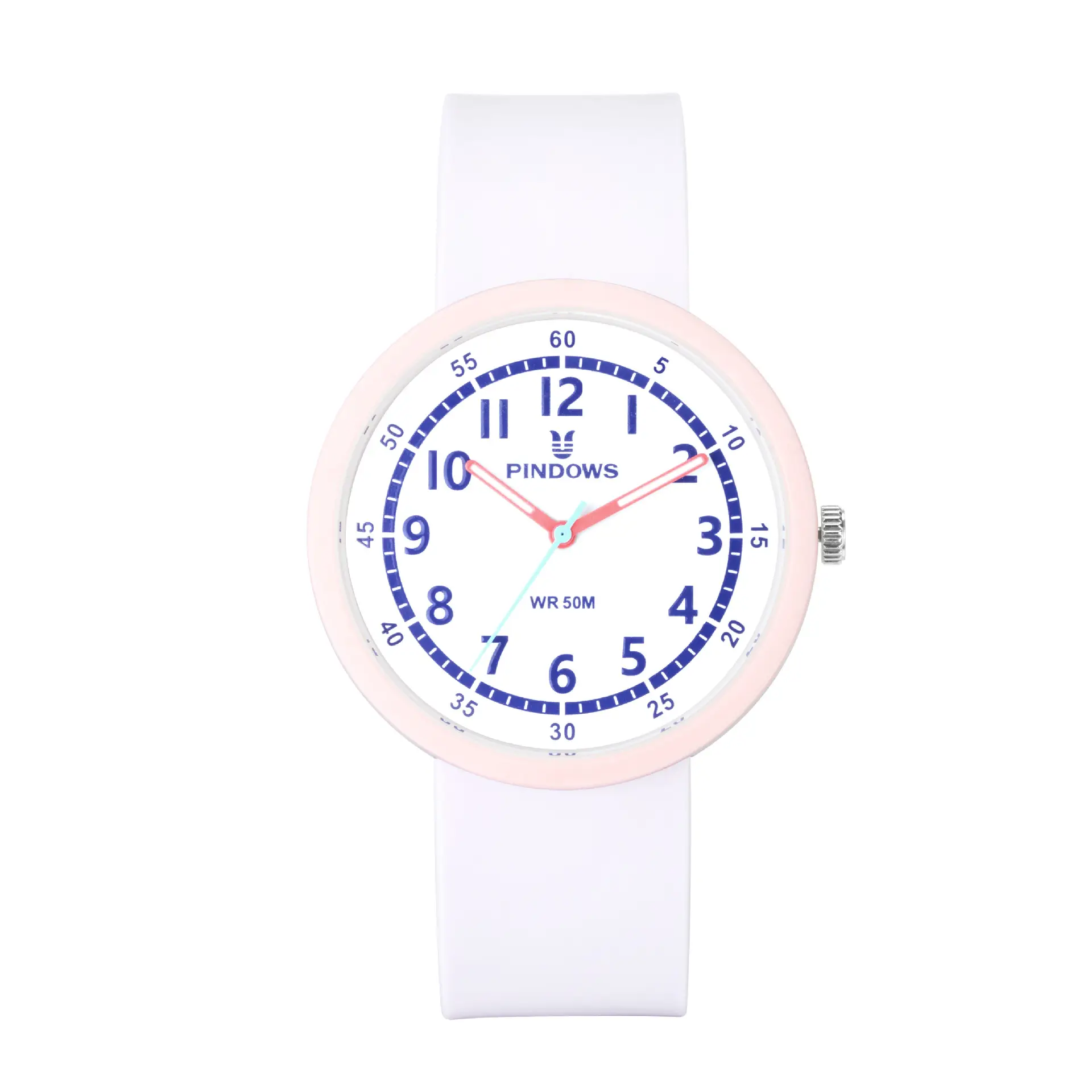 White Fendown Silicone Analog Watch for Women