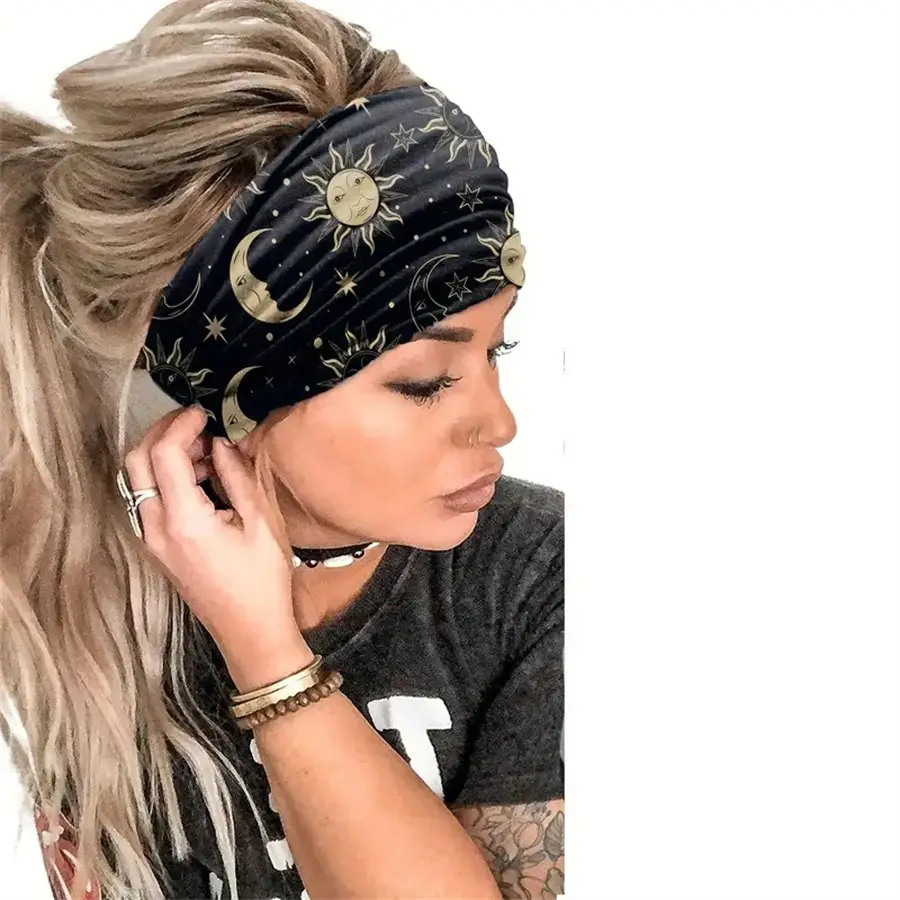 New Bohemian Star Moon Headband 24cm Wide