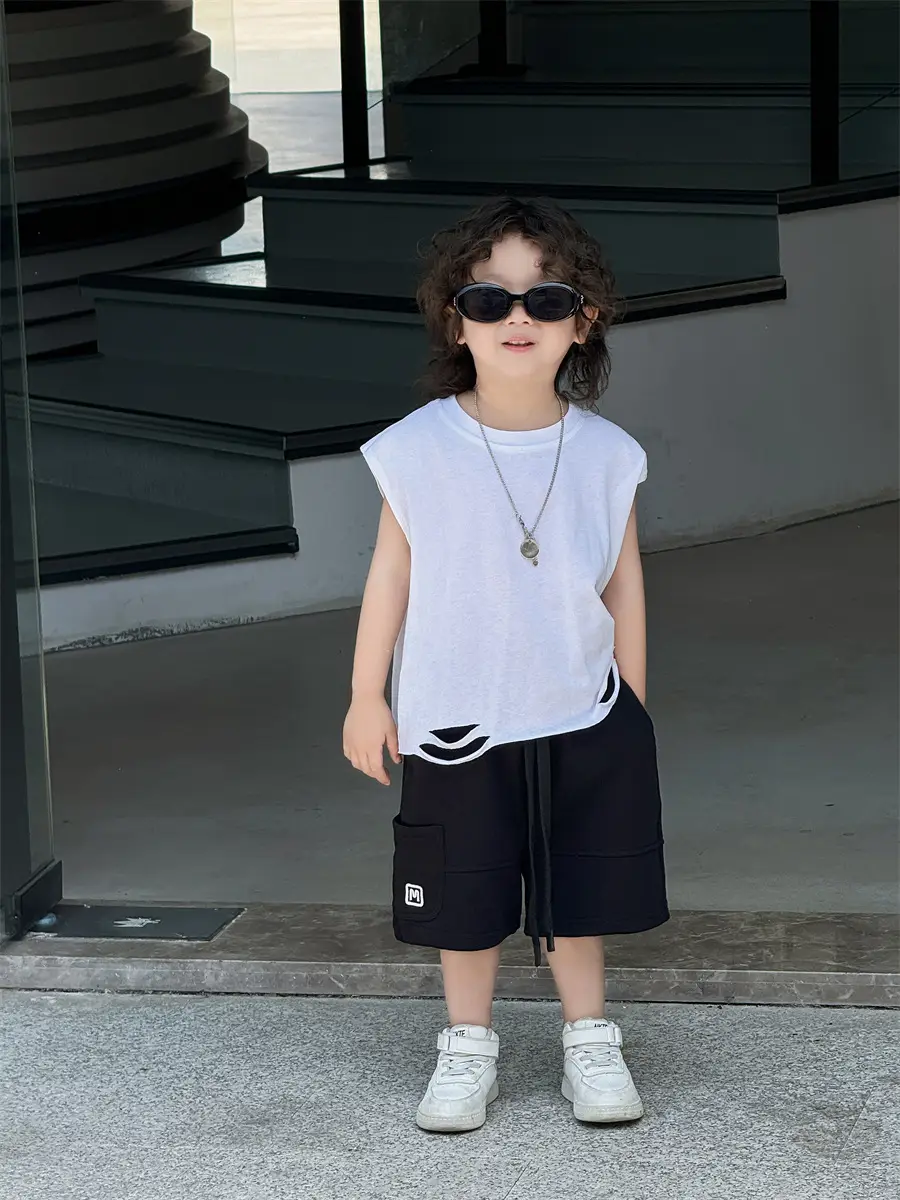 Boys Sleeveless Vest Red Black 2025