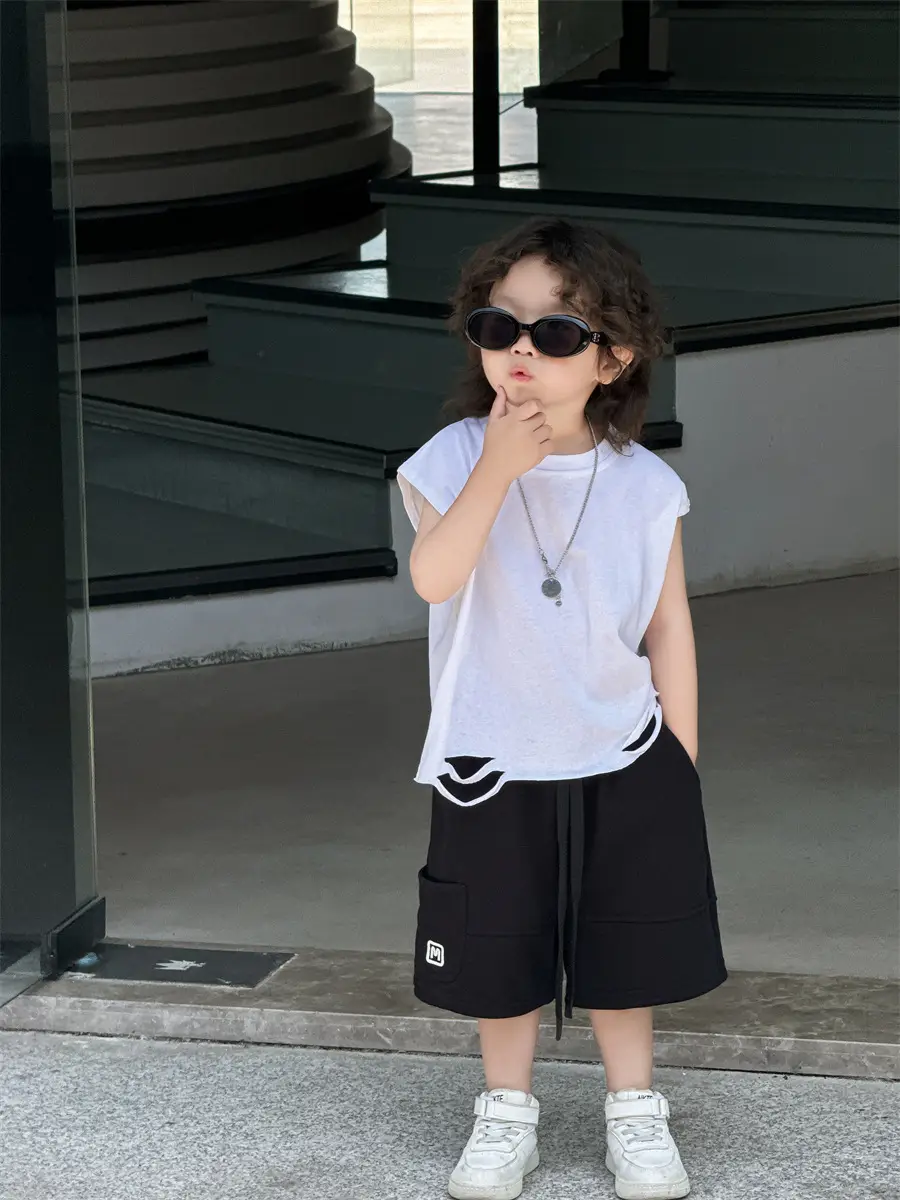Boys Sleeveless Vest Red Black 2025 — feature 14