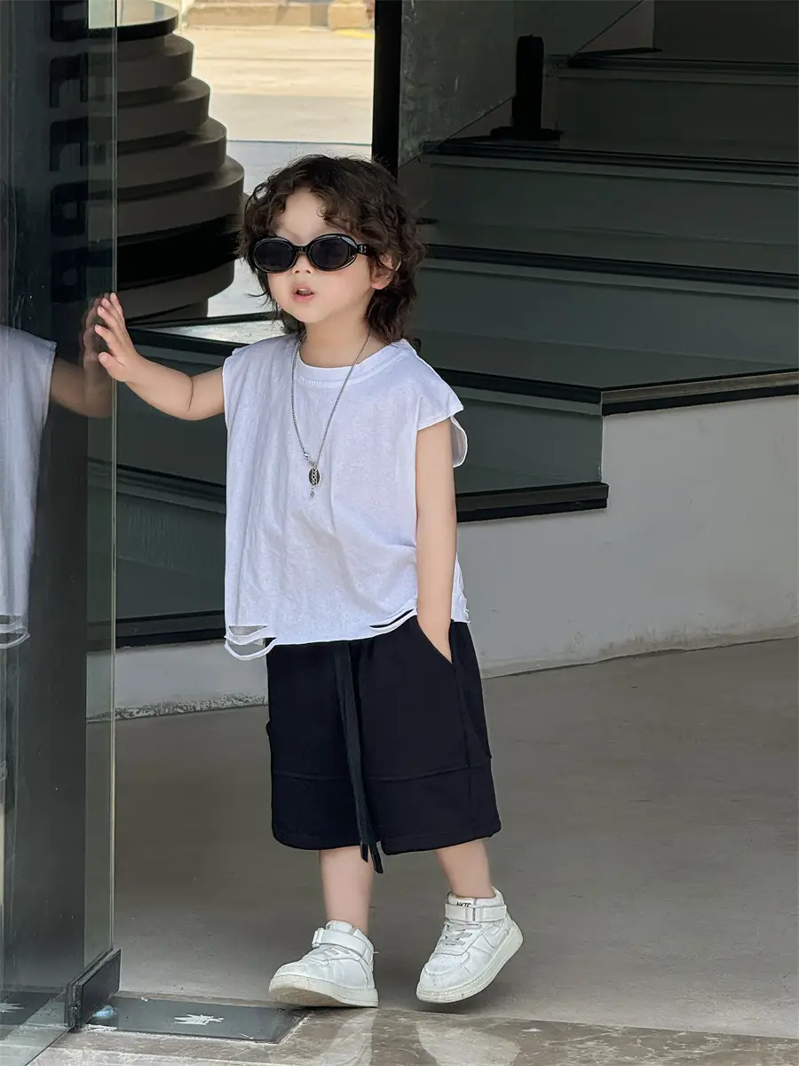 Boys Sleeveless Vest Red Black 2025 — feature 15