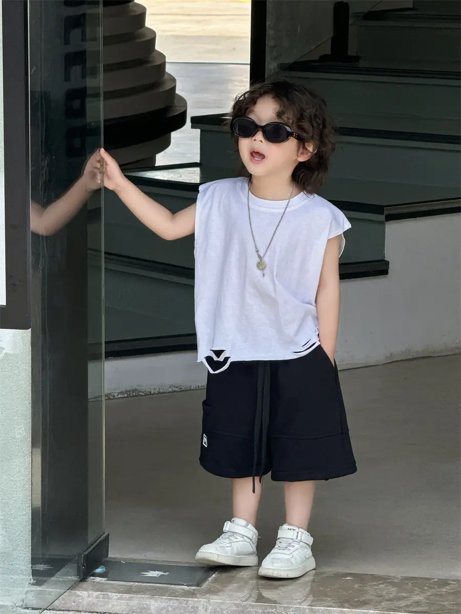 Boys Sleeveless Vest Red Black 2025 — feature 16