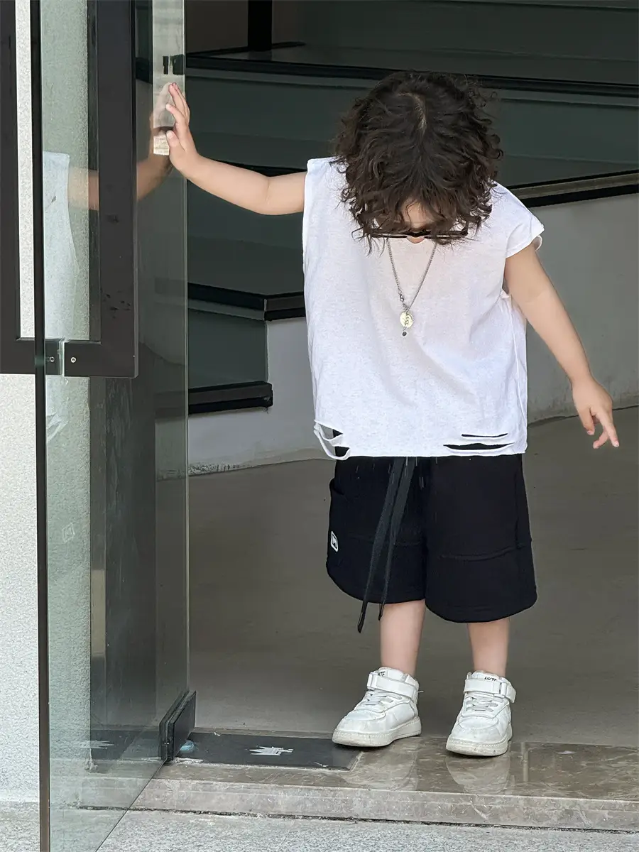 Boys Sleeveless Vest Red Black 2025 — feature 17
