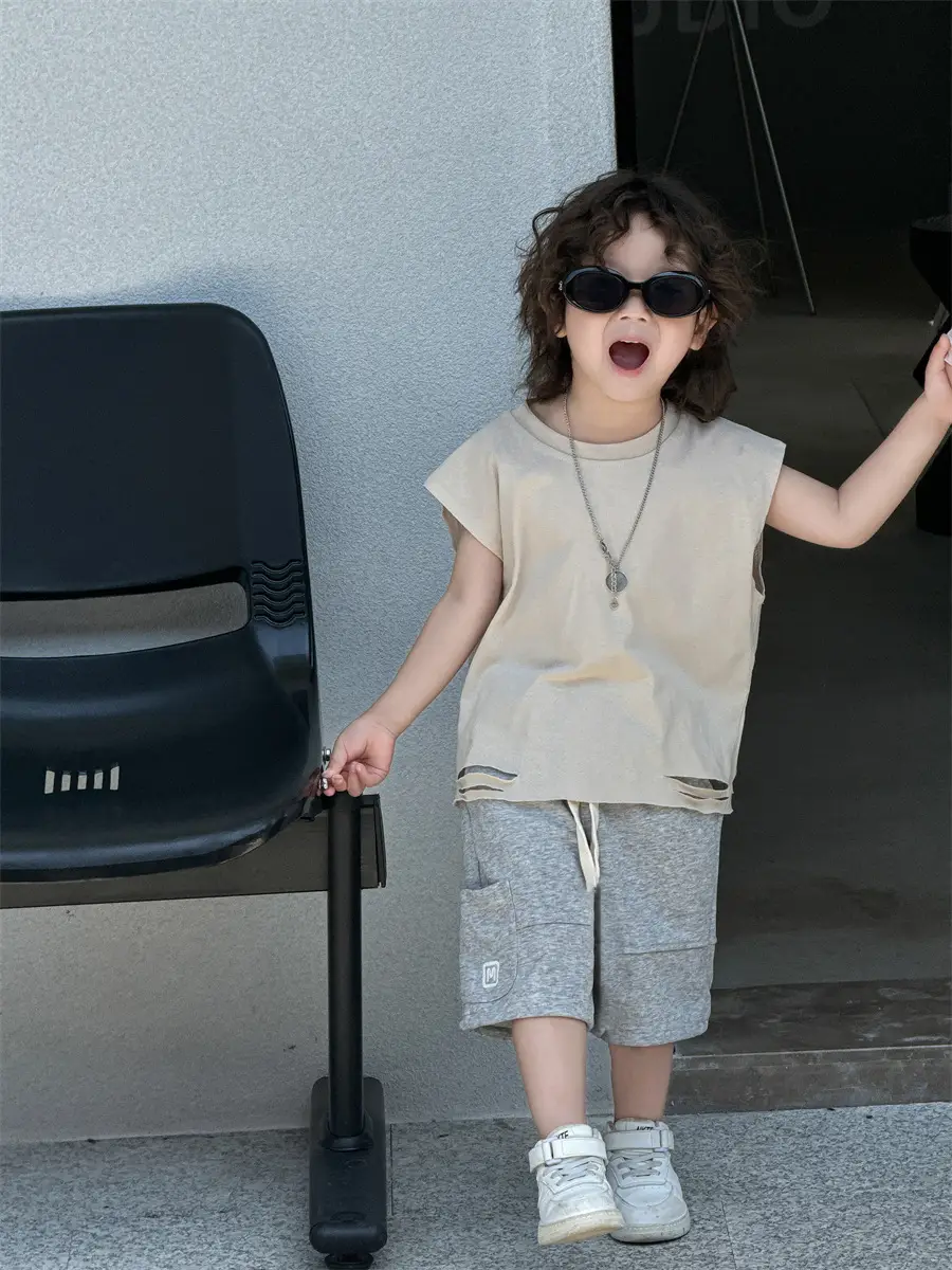 Boys Sleeveless Vest Red Black 2025 — feature 22