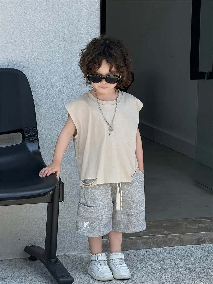 Boys Sleeveless Vest Red Black 2025 — feature 7