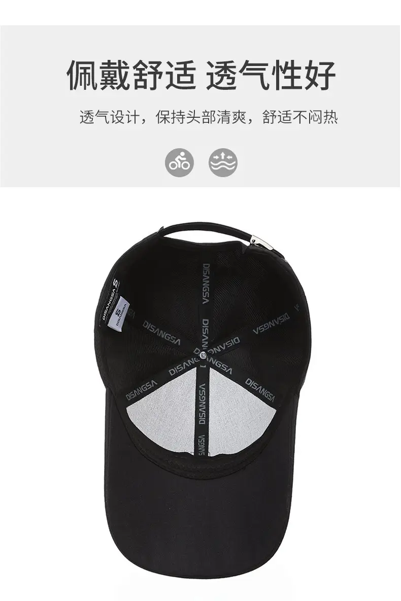 Men Elderly Black Hard Sunscreen Cap — feature 5