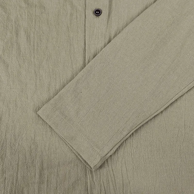 Men Light Blue Hooded Drawstring Shirt Cotton Linen Casual Long Sleeve — feature 28