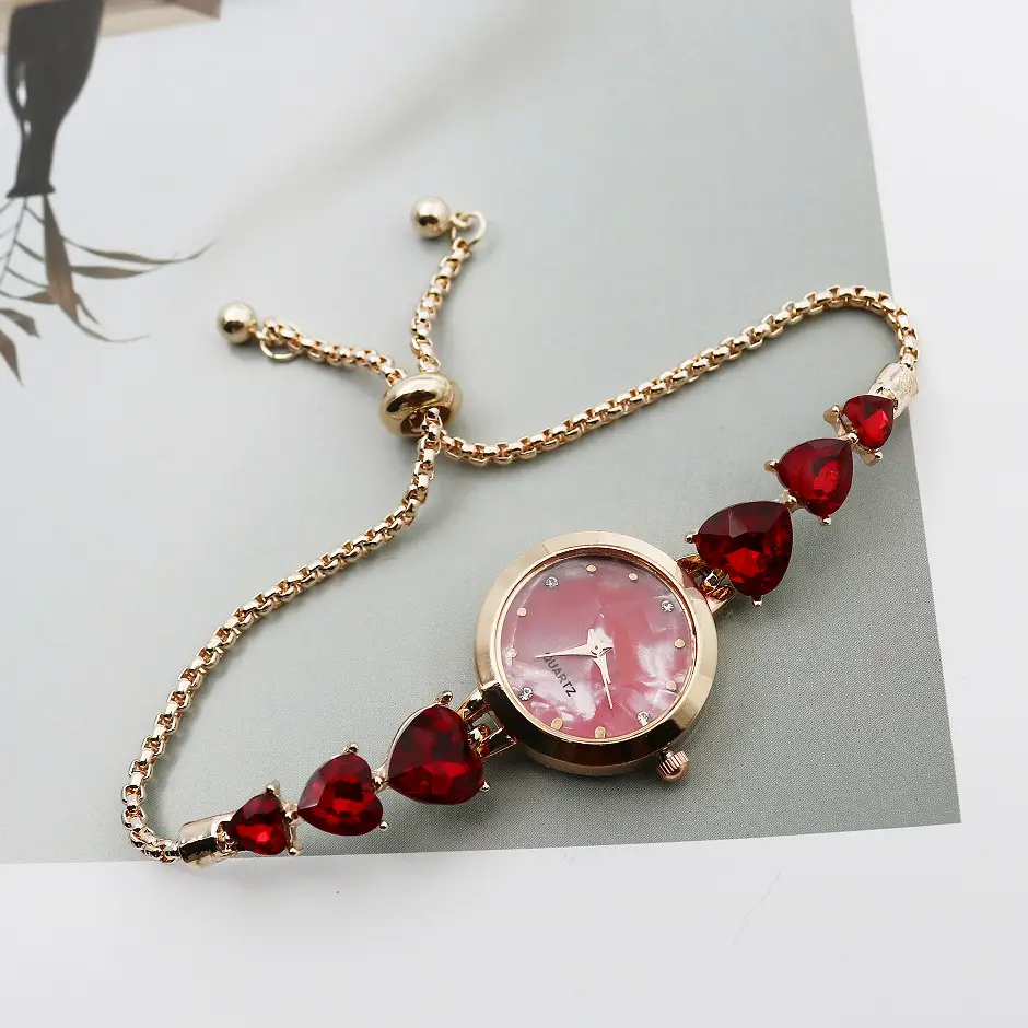 Luxury Green Gemstone Bracelet Watch for Women