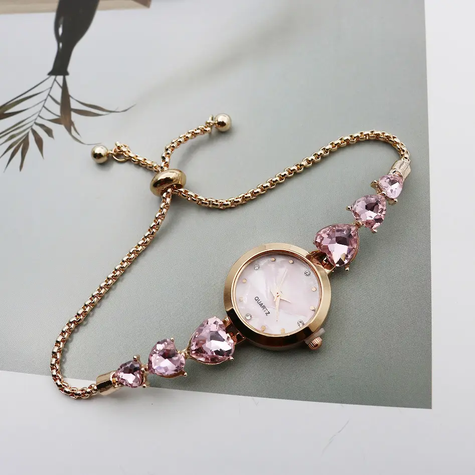 Luxury Green Gemstone Bracelet Watch for Women