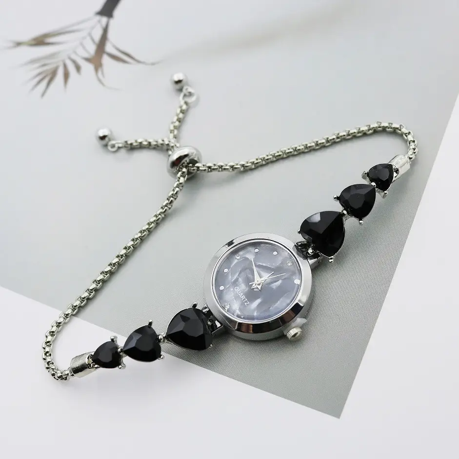 Luxury Green Gemstone Bracelet Watch for Women