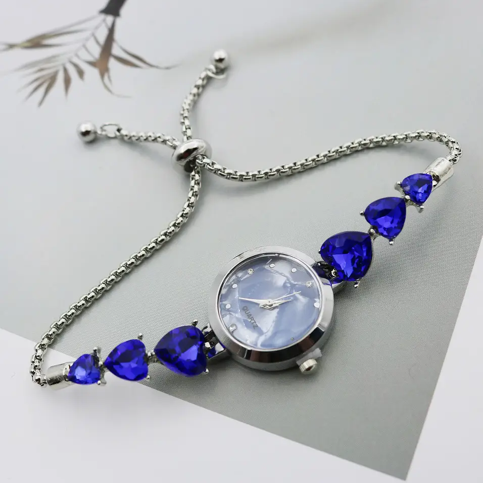 Luxury Green Gemstone Bracelet Watch for Women