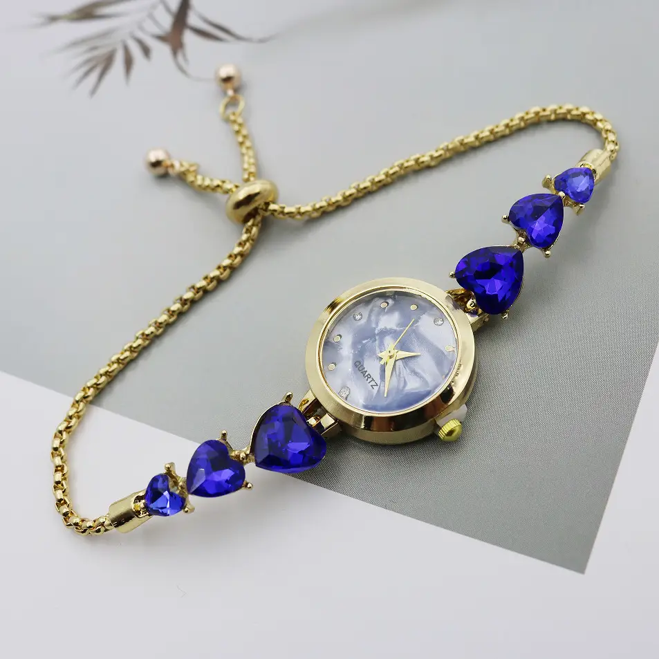 Luxury Green Gemstone Bracelet Watch for Women