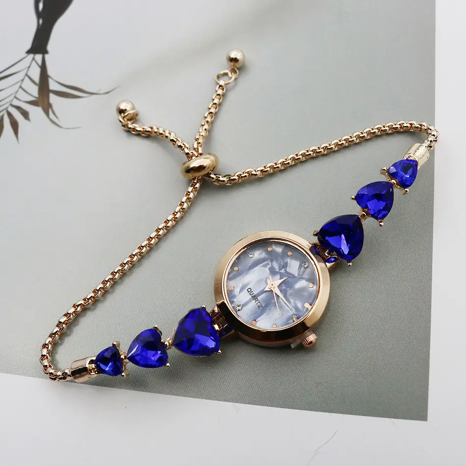 Luxury Green Gemstone Bracelet Watch for Women