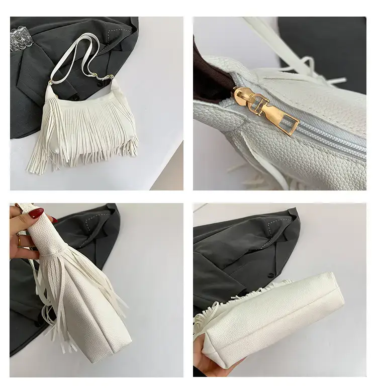 Vintage Tassel Crossbody Bag Brown Large Capacity — feature 9
