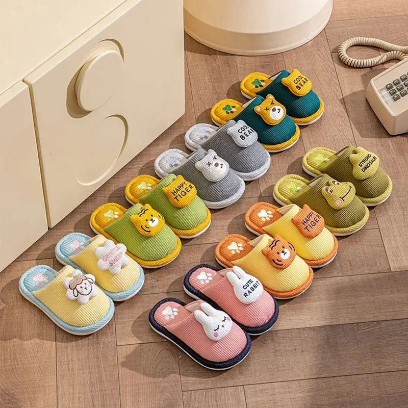 Autumn and Winter New Kidsren's Adult Cotton Slippers Family Style Home Indoor Cute Boys and Girls Baby Home Shoes