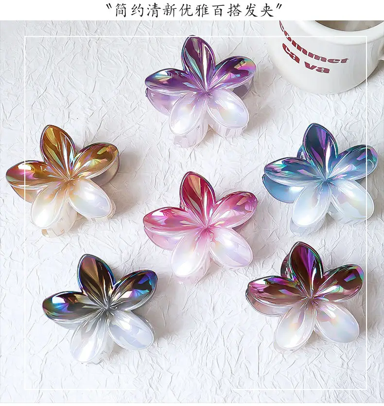 Gradient Shark Hair Clips for Girls, 6 Pcs Rainbow Design — feature 1