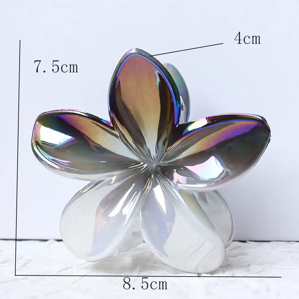 Gradient Shark Hair Clips for Girls, 6 Pcs Rainbow Design - Image 2