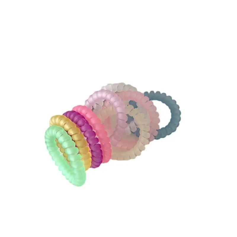 High Elasticity Hair Ties for Women Pink Purple Clear - Image 9