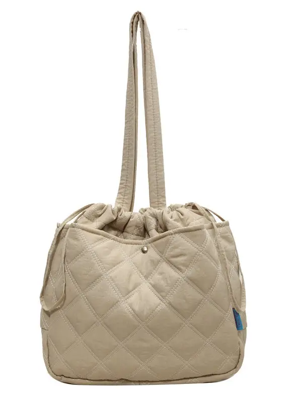 Blue Quilted Women's Shoulder Bag Large Capacity 2024 - Image 13