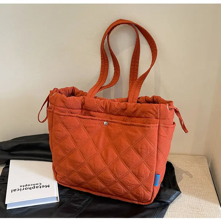Blue Quilted Women's Shoulder Bag Large Capacity 2024 — feature 25