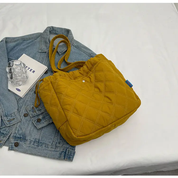 Blue Quilted Women's Shoulder Bag Large Capacity 2024 — feature 27