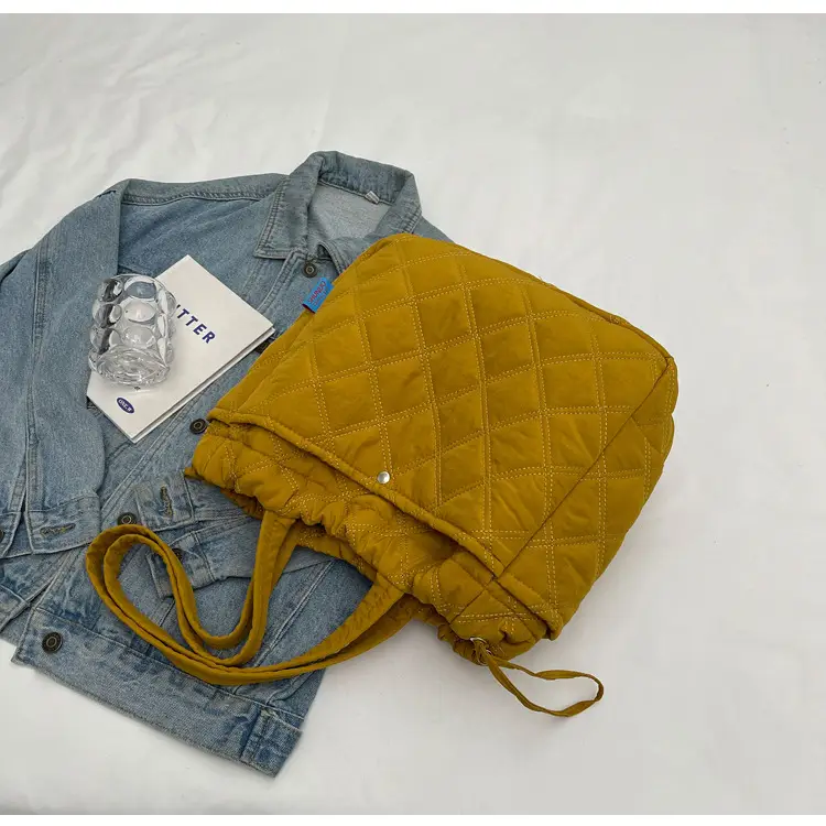 Blue Quilted Women's Shoulder Bag Large Capacity 2024 — feature 28