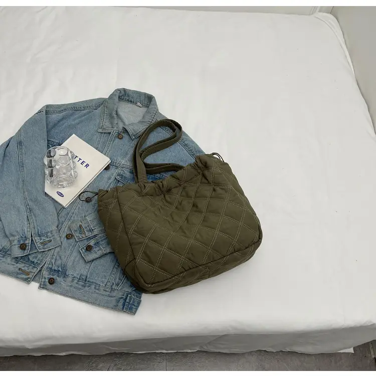 Blue Quilted Women's Shoulder Bag Large Capacity 2024 — feature 29