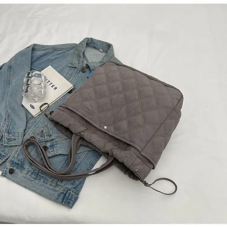 Blue Quilted Women's Shoulder Bag Large Capacity 2024 — feature 34
