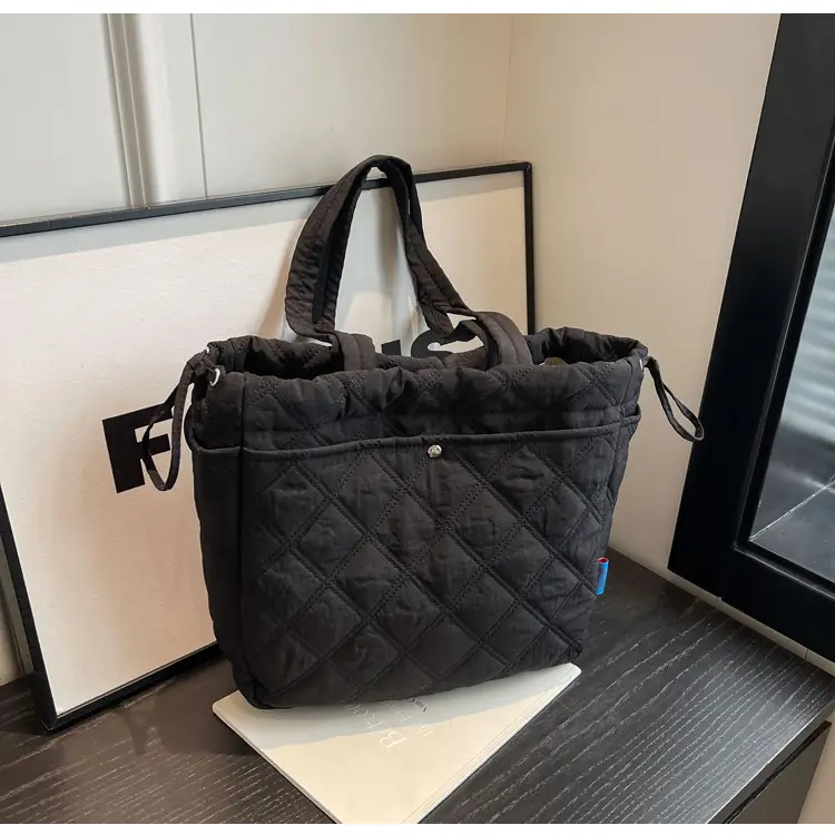 Blue Quilted Women's Shoulder Bag Large Capacity 2024 — feature 36