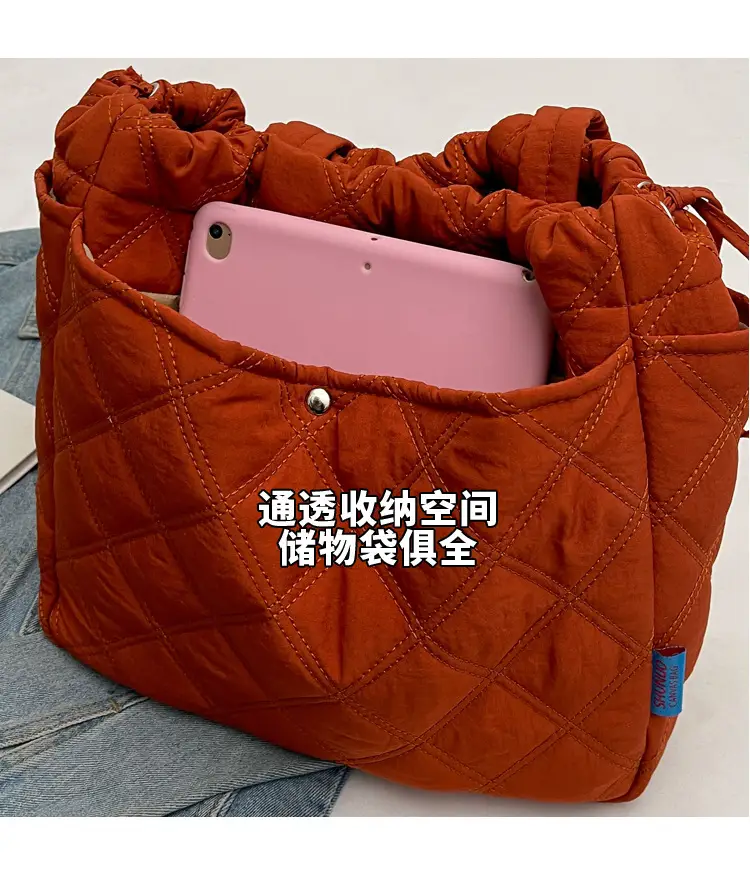 Blue Quilted Women's Shoulder Bag Large Capacity 2024 — feature 6