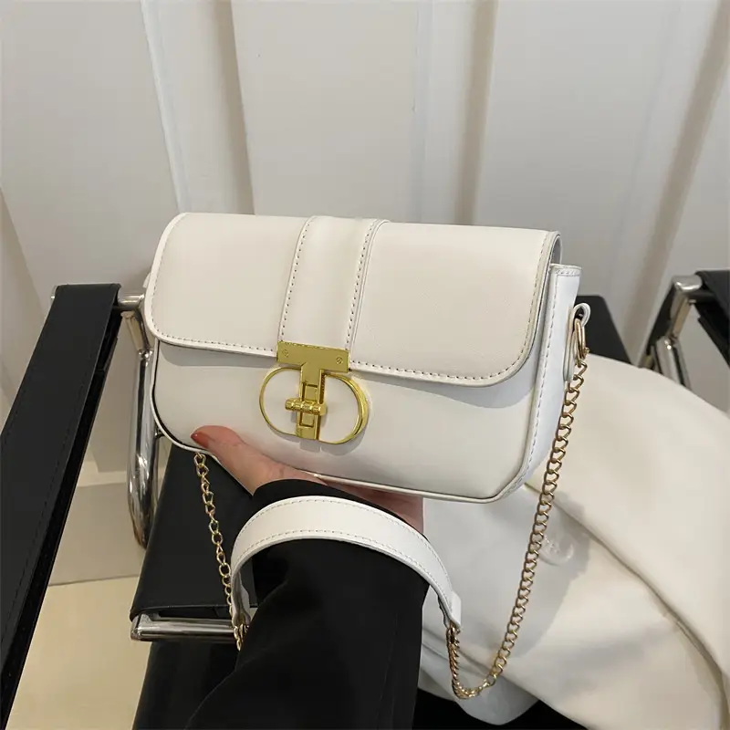 Small Black Crossbody Bag with Gold Clasp for Women - Image 9