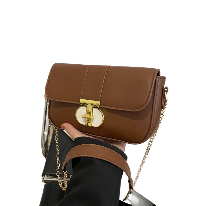 Small Black Crossbody Bag with Gold Clasp for Women - Image 10