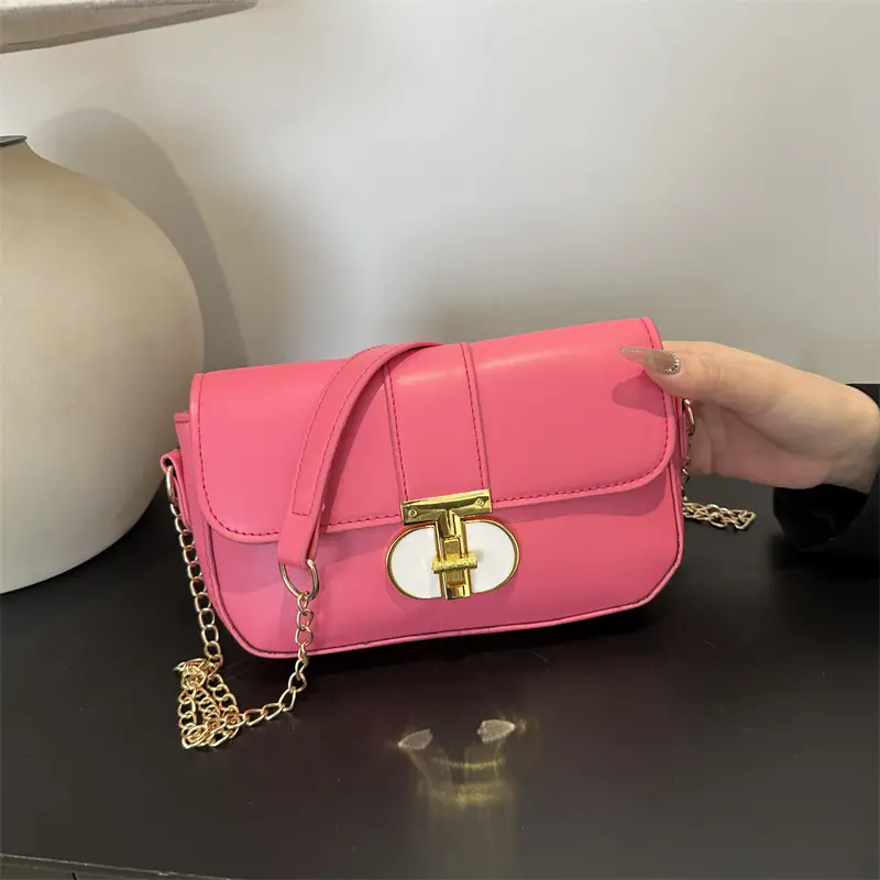 Small Black Crossbody Bag with Gold Clasp for Women - Image 5