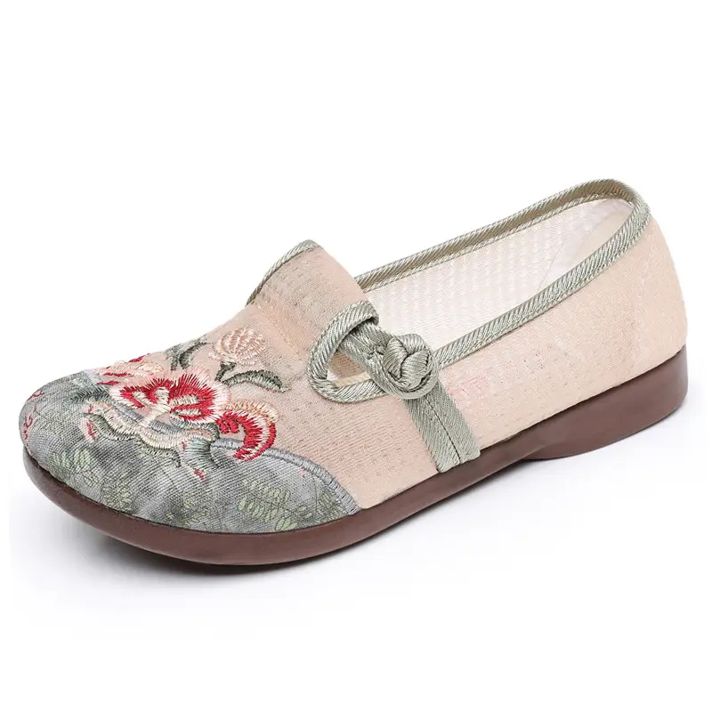 Old Beijing Cloth Shoes Women's Mesh Shoes Summer Slip-on Flat Moms Shoes Mesh Breathable Ethnic Style Embroidered Shoes - Image 7