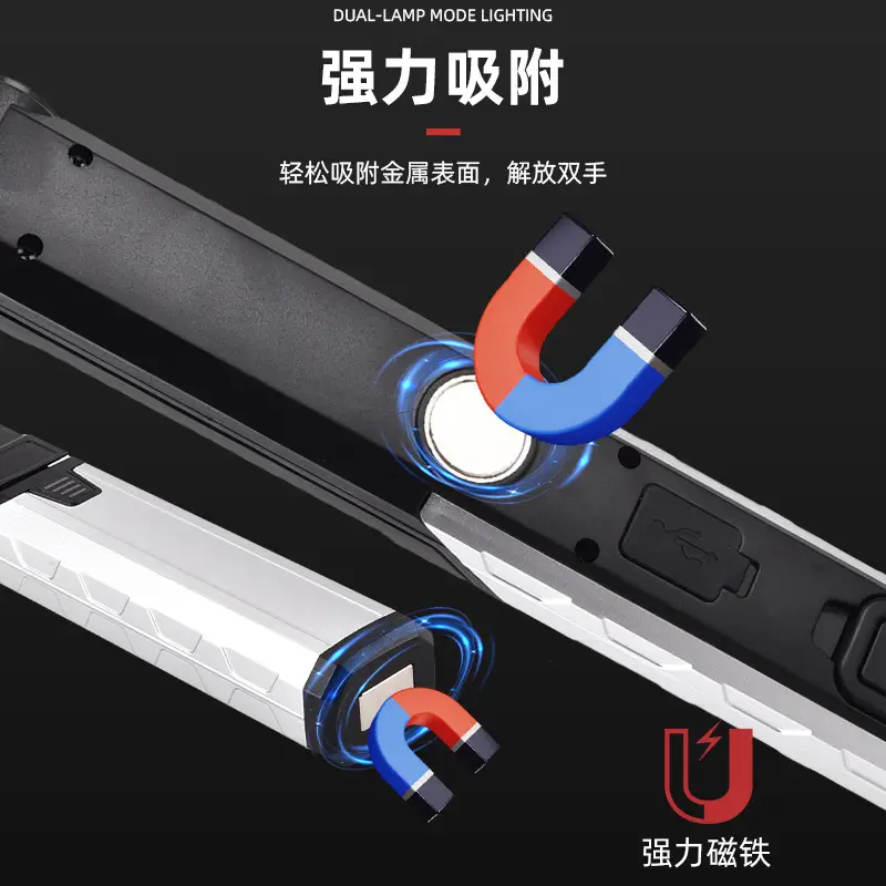 Foldable USB Rechargeable LED Work Light Flashlight