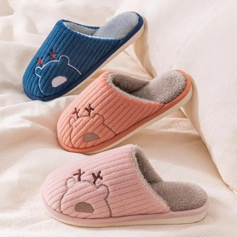 Autumn and Winter New Style Cixi Cotton Slippers, Postpartum Shoes, Summer Maternity Soft-Soled Warm Home Furry Slippers for Men Wholesale