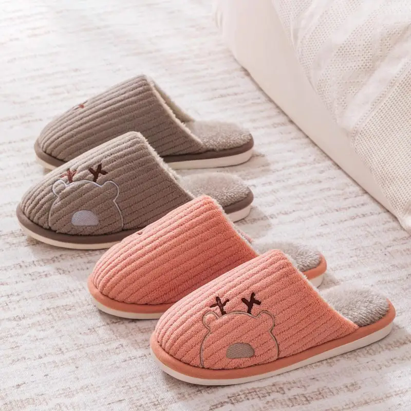 Autumn and Winter New Style Cixi Cotton Slippers, Postpartum Shoes, Summer Maternity Soft-Soled Warm Home Furry Slippers for Men Wholesale