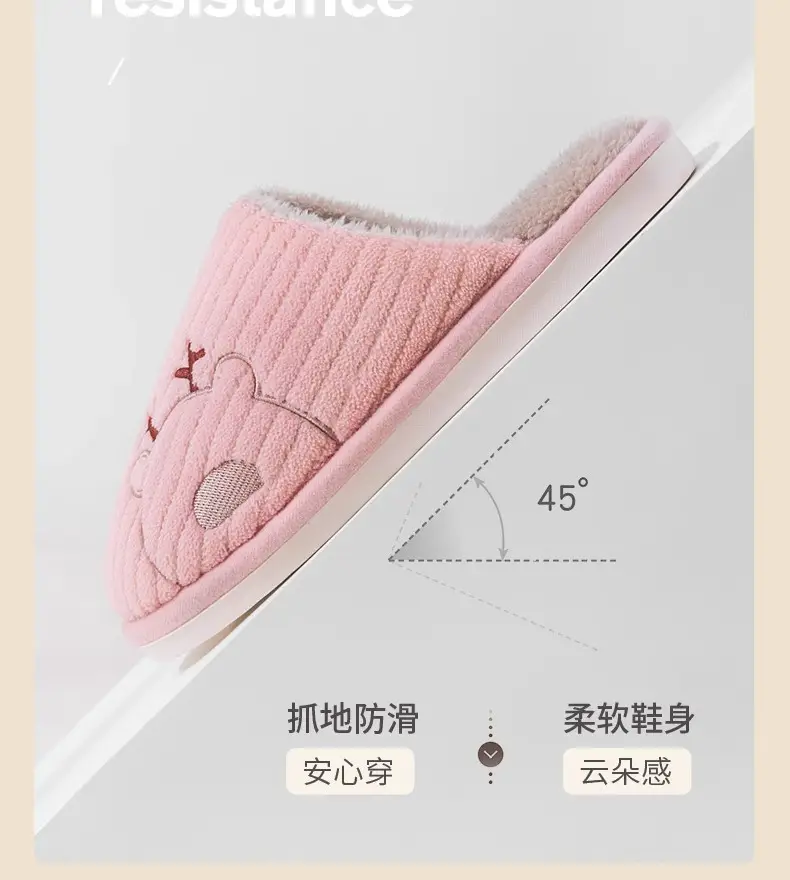 Autumn and Winter New Style Cixi Cotton Slippers, Postpartum Shoes, Summer Maternity Soft-Soled Warm Home Furry Slippers for Men Wholesale — feature 13
