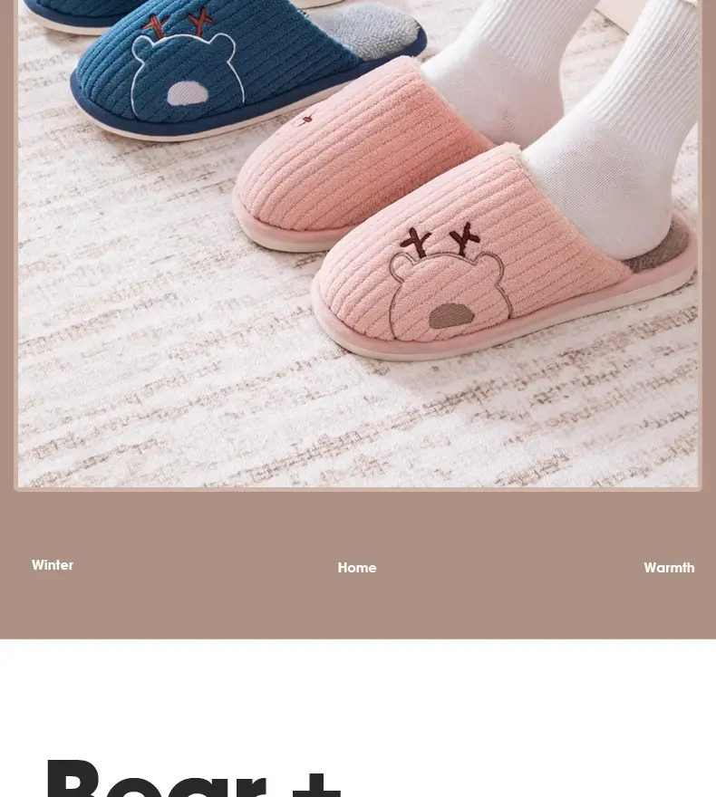 Autumn and Winter New Style Cixi Cotton Slippers, Postpartum Shoes, Summer Maternity Soft-Soled Warm Home Furry Slippers for Men Wholesale — feature 2