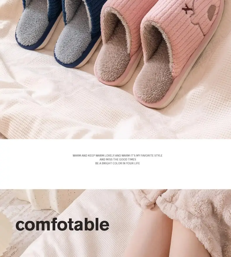 Autumn and Winter New Style Cixi Cotton Slippers, Postpartum Shoes, Summer Maternity Soft-Soled Warm Home Furry Slippers for Men Wholesale — feature 21