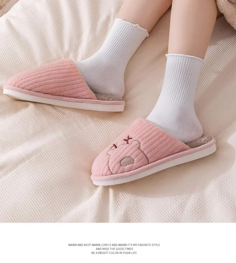 Autumn and Winter New Style Cixi Cotton Slippers, Postpartum Shoes, Summer Maternity Soft-Soled Warm Home Furry Slippers for Men Wholesale — feature 22
