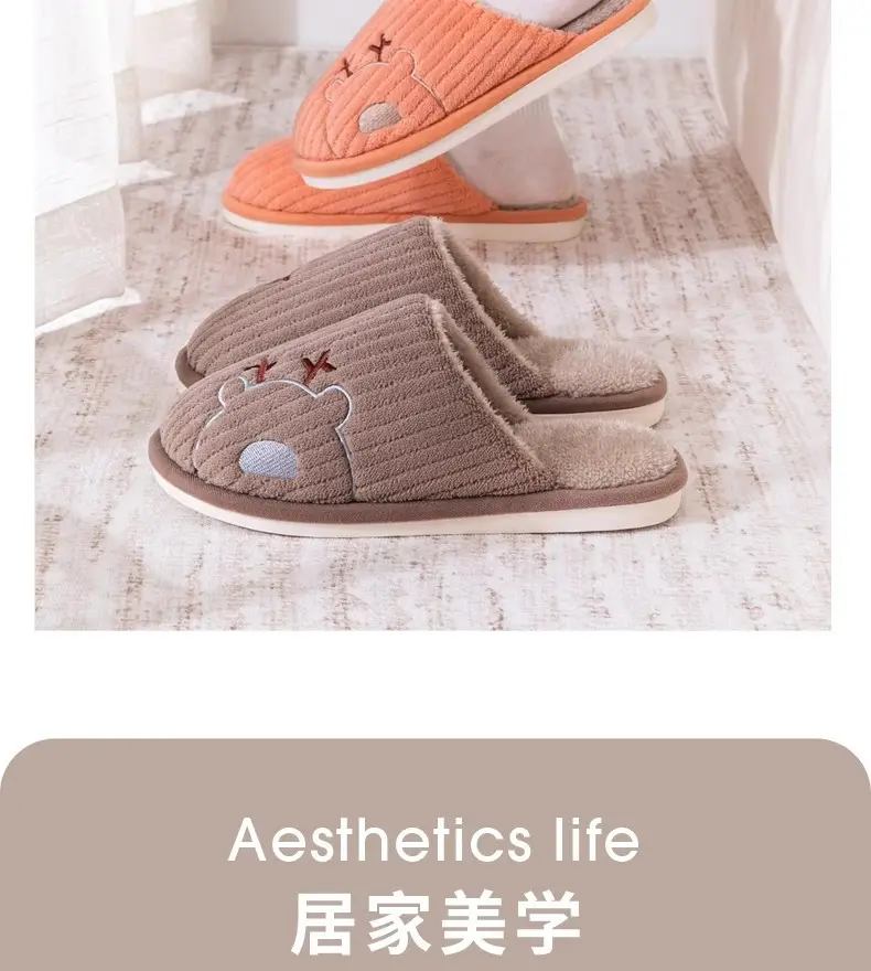 Autumn and Winter New Style Cixi Cotton Slippers, Postpartum Shoes, Summer Maternity Soft-Soled Warm Home Furry Slippers for Men Wholesale — feature 4