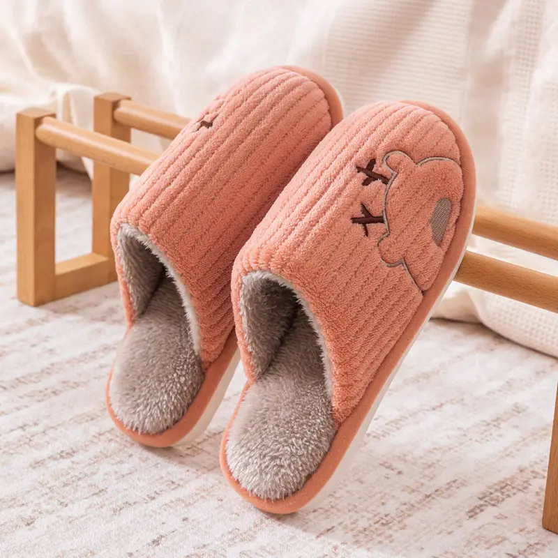 Autumn and Winter New Style Cixi Cotton Slippers, Postpartum Shoes, Summer Maternity Soft-Soled Warm Home Furry Slippers for Men Wholesale
