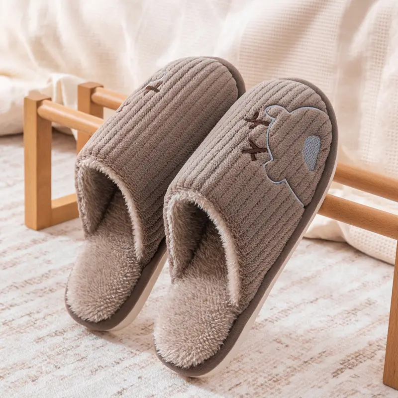 Autumn and Winter New Style Cixi Cotton Slippers, Postpartum Shoes, Summer Maternity Soft-Soled Warm Home Furry Slippers for Men Wholesale