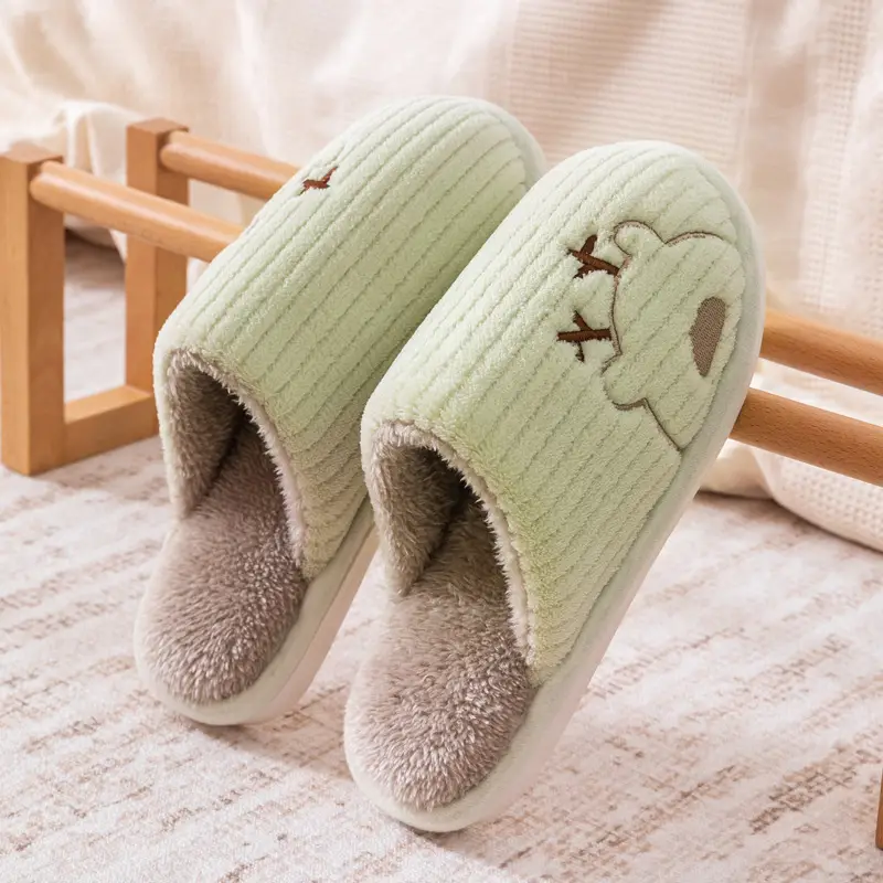 Autumn and Winter New Style Cixi Cotton Slippers, Postpartum Shoes, Summer Maternity Soft-Soled Warm Home Furry Slippers for Men Wholesale