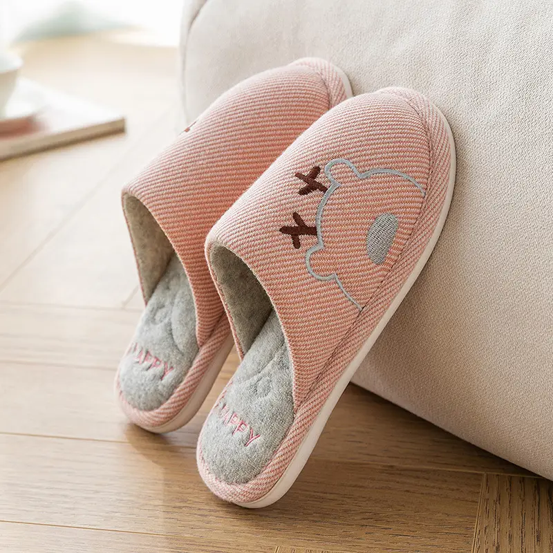 Autumn and Winter New Style Cixi Cotton Slippers, Postpartum Shoes, Summer Maternity Soft-Soled Warm Home Furry Slippers for Men Wholesale