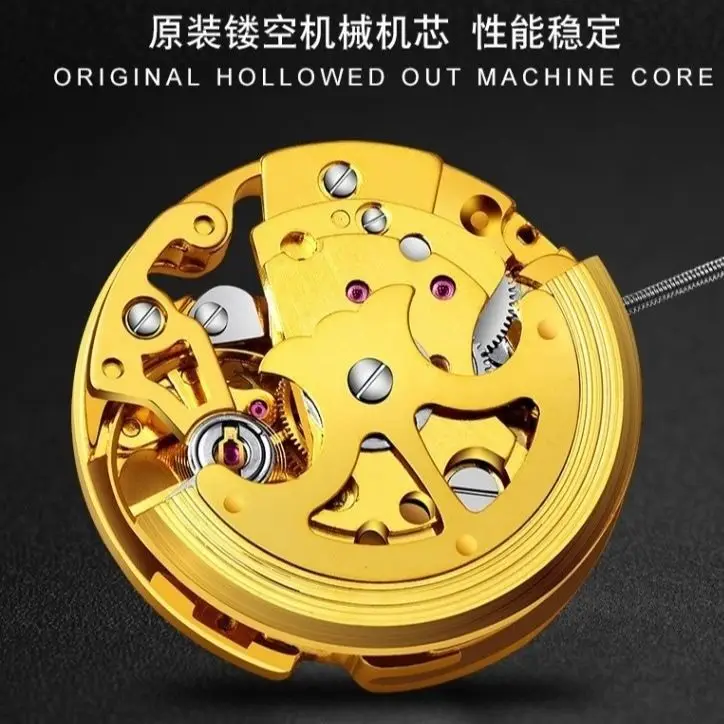 Men's Gold Automatic Mechanical Watch Waterproof Luminous - Image 9