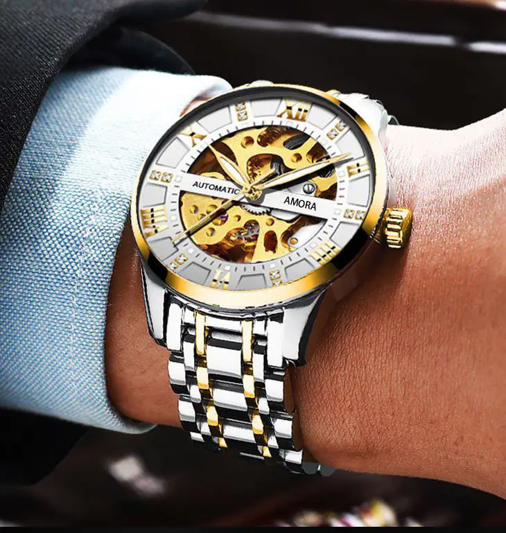 Men's Gold Automatic Mechanical Watch Waterproof Luminous — feature 2