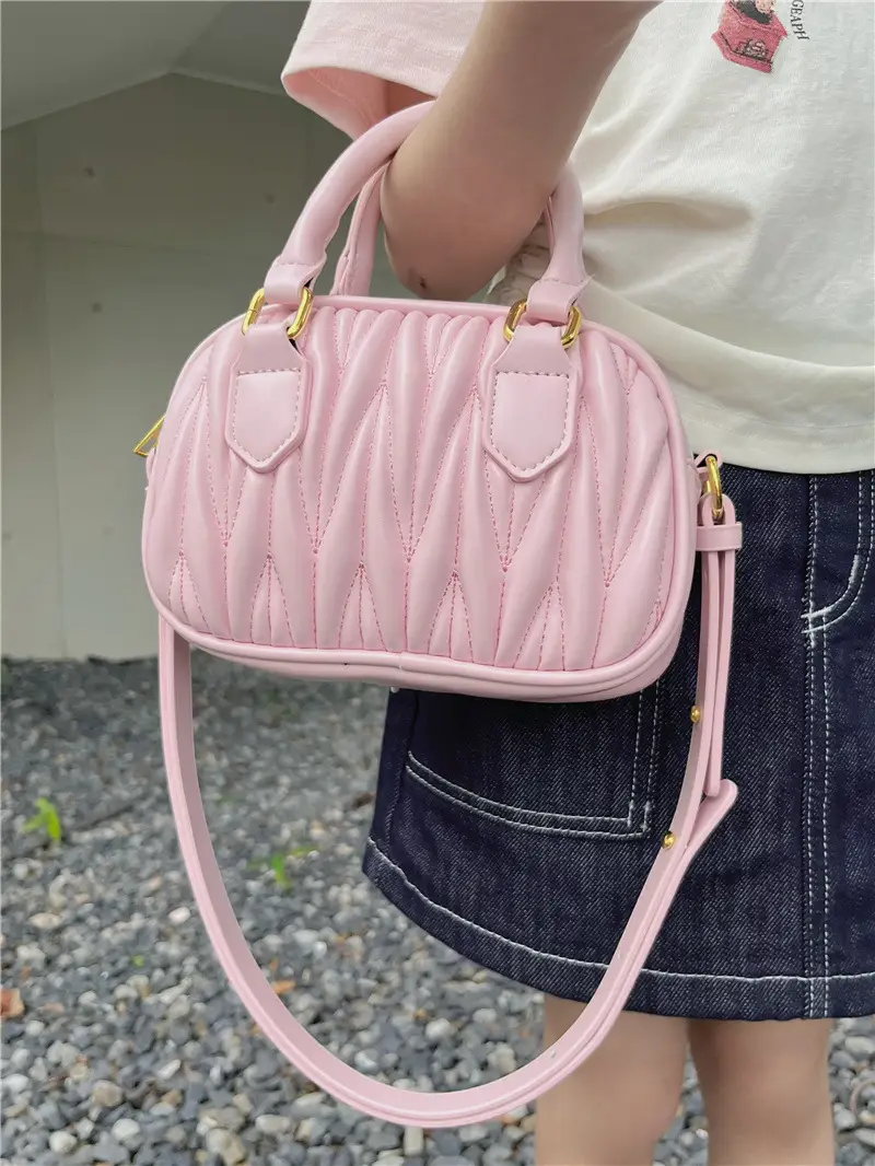 Pink Korean Style Embroidered Pillow Bag for Girls — feature 19