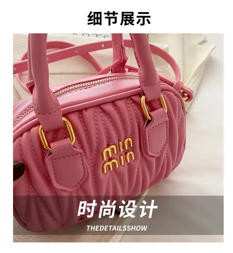 Pink Korean Style Embroidered Pillow Bag for Girls — feature 2